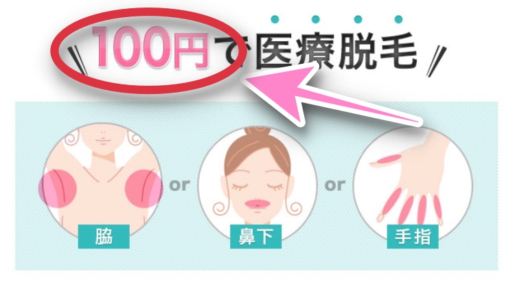 トイトイトイトイクリニックの100円脱毛